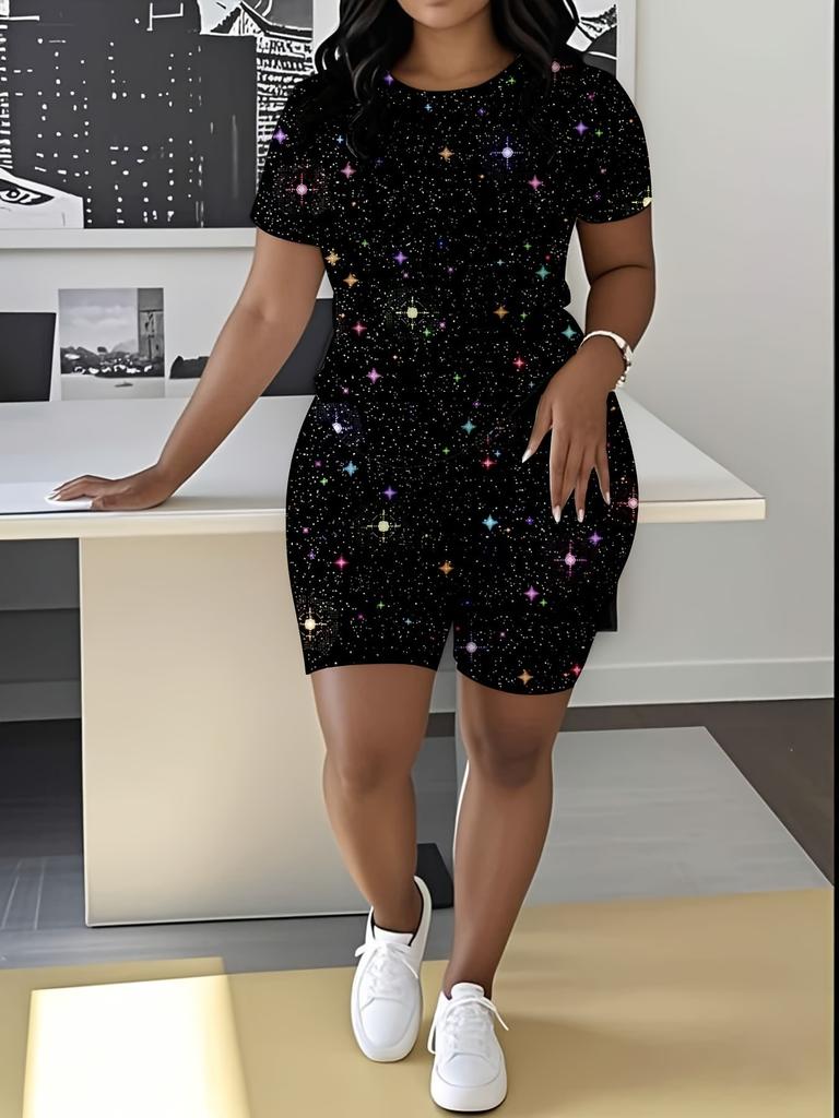 Butterfly Ladies Casual Suit Short Sleeve Shorts 1D Digital Flower Printing Fashion T-Shirt Two-piece Set
