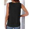 Women's Color Sleeveless Camisole Pleated Versatile V-neck T-shirt Top