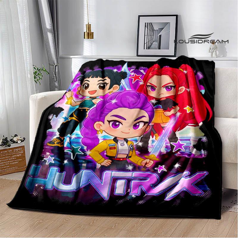 KPop lovci démonů Kreslená tištěná deka Pikniková deka Teplé flanelové deky Domácí povlaky na postel Dárky k narozeninám