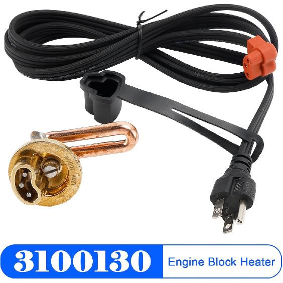 3100130 Engine Block Heater for Chevrolet for GMC 6.6L Duramax Diesel (2001-2008) Engines– 120V 1000W for Express 2500/3500, Silverado 2500/3500