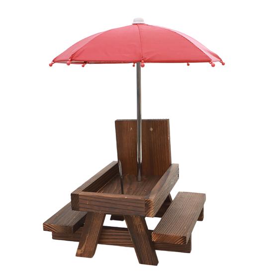 Baizihuahu Squirrel Feeder with Umbrella, Feeders for Outside, Picnic Table Feeder, Chipmunk Hold Corn, Corn Cob, Peanut Garden Yard Patio Tree Decor