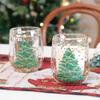 Glass Cup Christmas Double Wall Glass Cup Coffee Milk Mug Transparent Water Bottle Heat-resistant Anti Scald Double-layer Cup