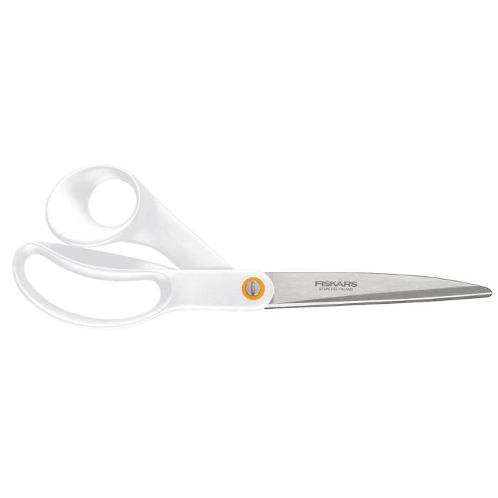 Ciseaux - FISKARS - White Functional Form - 24cm - Ergonomiques - Lames Ajustables - Droitiers