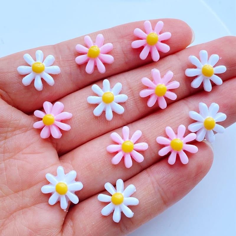 50Pcs New 11mm Cute Mini Chrysanthemum Flat Back Resin Cabochons Scrapbooking DIY Jewelry Craft Decoration Accessorie