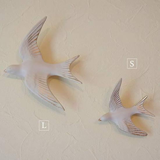 Wandbehang Vogel S L Set Dekoration, Design & Größen, 2-teilig (Weiß)