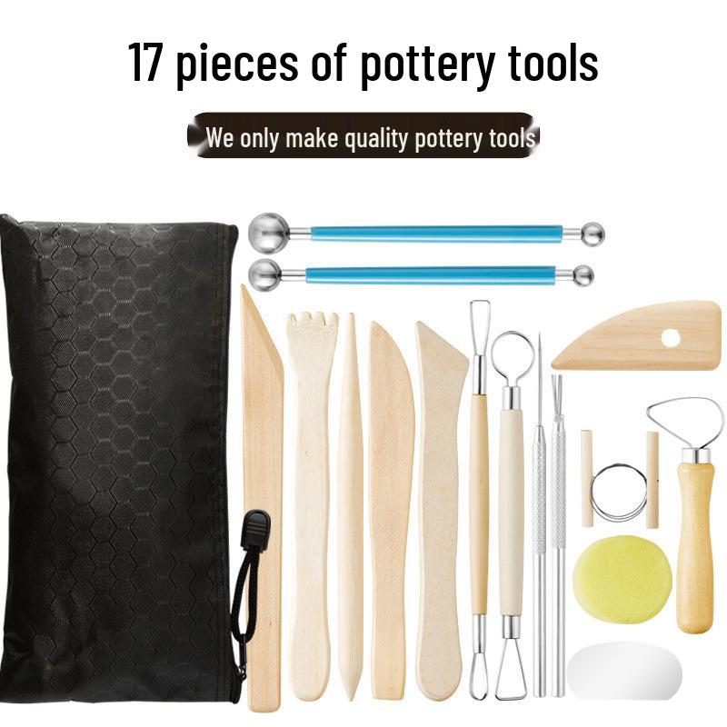 

46-Piece Clay Sculpture & Pottery Tool Set with Carving Knife & Rhinestone Pen