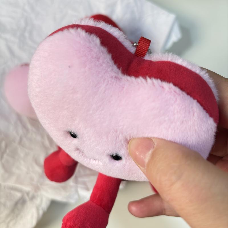 1Pcs Adorable Smiling Red Pink Heart Dolls Soft Heart Plush Stuffed Toy Pendant Valentine'S Day Gift For Girlfriend Home Decor