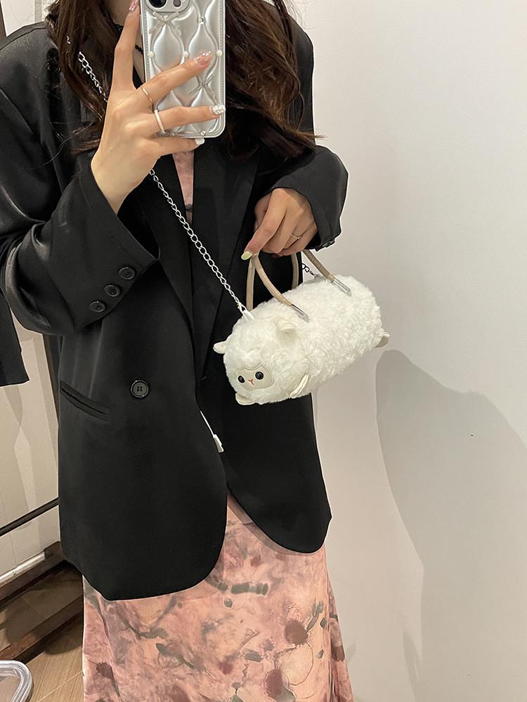 Plush Capybara Bucket Bag For Women With Zipper Closure And Crossbody Style For Daily Use