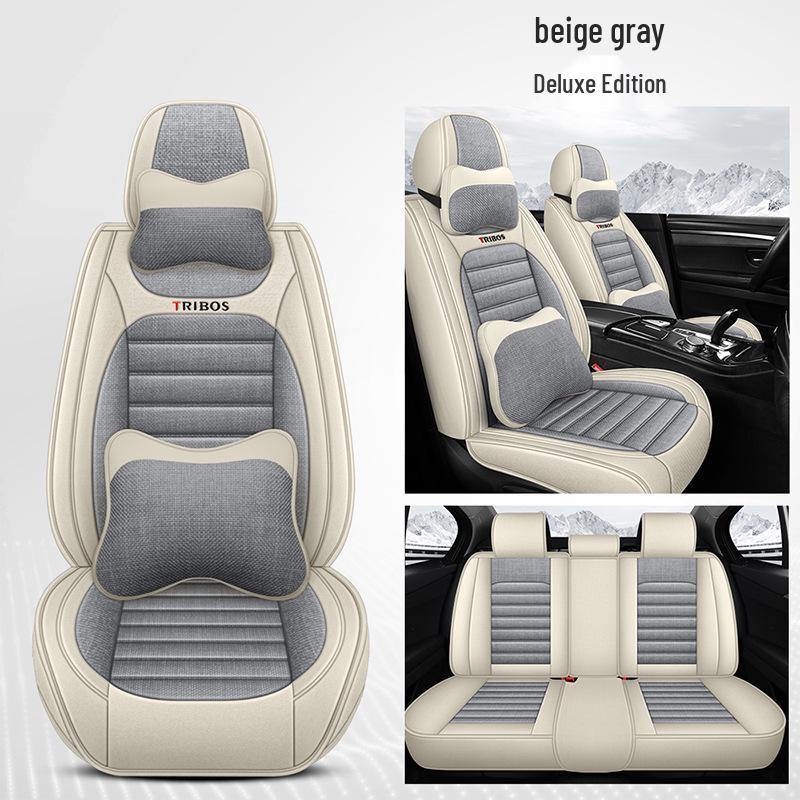 Linen Wrapped All-Season Breathable Car Seat Cushion Mat