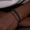 2pcs/set Cuban Chain Bracelet for Men,Waterproof Stainless Steel Miami Curb Wristband,Causal Jewelry Gift