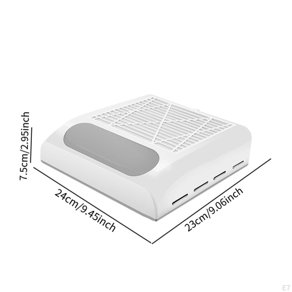 Nail Vacuum Dust Collector Fan Powerful Low Noise for Acrylic Polishing White Black