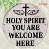 Vintage Holy Spirit Dove Cross Bohemian Metal Wall Art Rustic White Finish Home Decor
