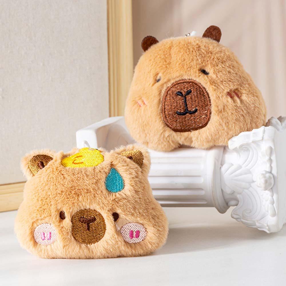 Blinking Capybara Key Ring Beeping Cartoon Animal Pendant Bag Hanging Capybara Plush Keychain  Kids