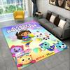 Tappeto Tappetino per Bambini con Personaggi Cartoni Animati Gabby's Dollhouse per Sala Giochi Camera da Letto Soggiorno Divano Arredamento Casa, Tappeto per Area Bambini Tappetino Antiscivolo Regalo