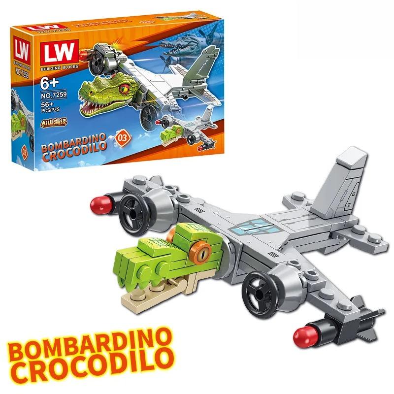 Building Blocks Italian Brainrot Animal Tung Sahur Tralalelo Tralala Shark Bricks Toy Gift Children's Blind Box Toys Toy