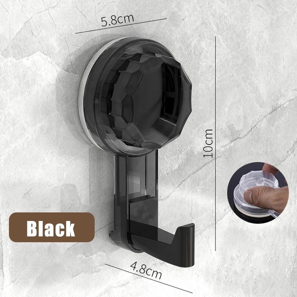 Transparent Suction Cup Hook, No-drill, No-trace, Rotating Adhesive for Bathroom Doors, Wall-mounted for Towels and Clothes