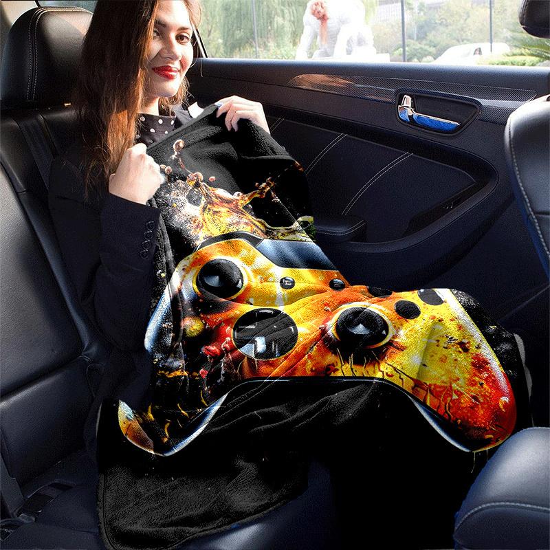 1pc Game Controller Printing Lightweight Flannel Blanket, Comfortable and Warm Blanket, for Camping Sofa Bed and Couch Office, Suitable for G