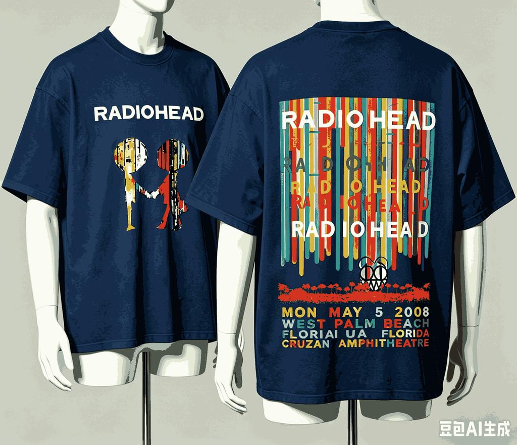 Radiohead For Fan Gift Tshirt Unisex Unisex Harajuku Oversized Unisex Short Sleeve Streetwear High Quality Couples Retro Fashion