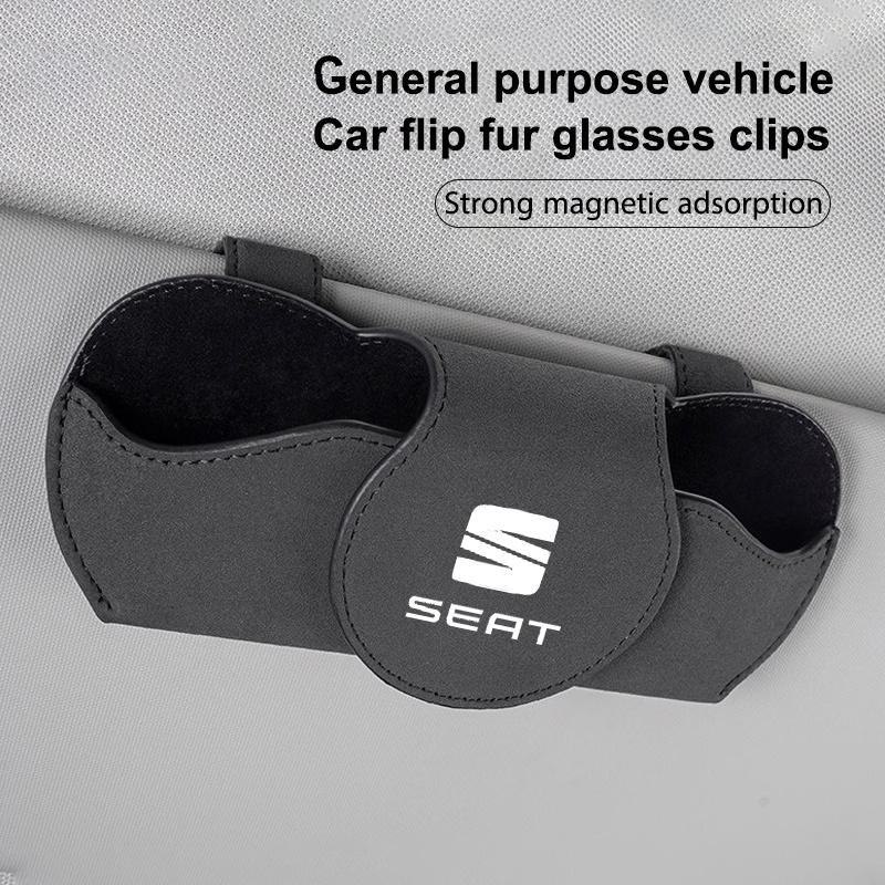 Auto Brillenetui Auto Sonnenblende Brillenhalter Sonnenbrillenclip Zubehör Aufbewahrung für Seat FR Leon Ibiza Altea Exe 5f Mk2 Mk3