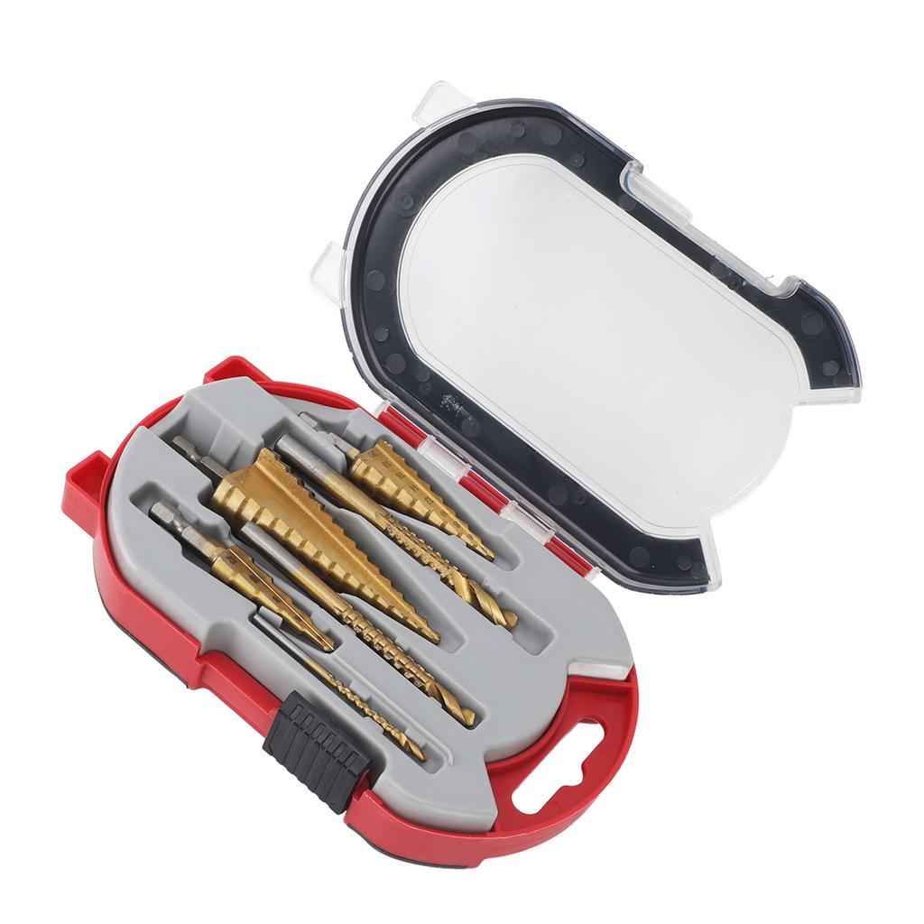 6PCS Step Drill Bit Set Hex Shank Electric Step Drill Bits for Wood Aluminum Alloy Copper