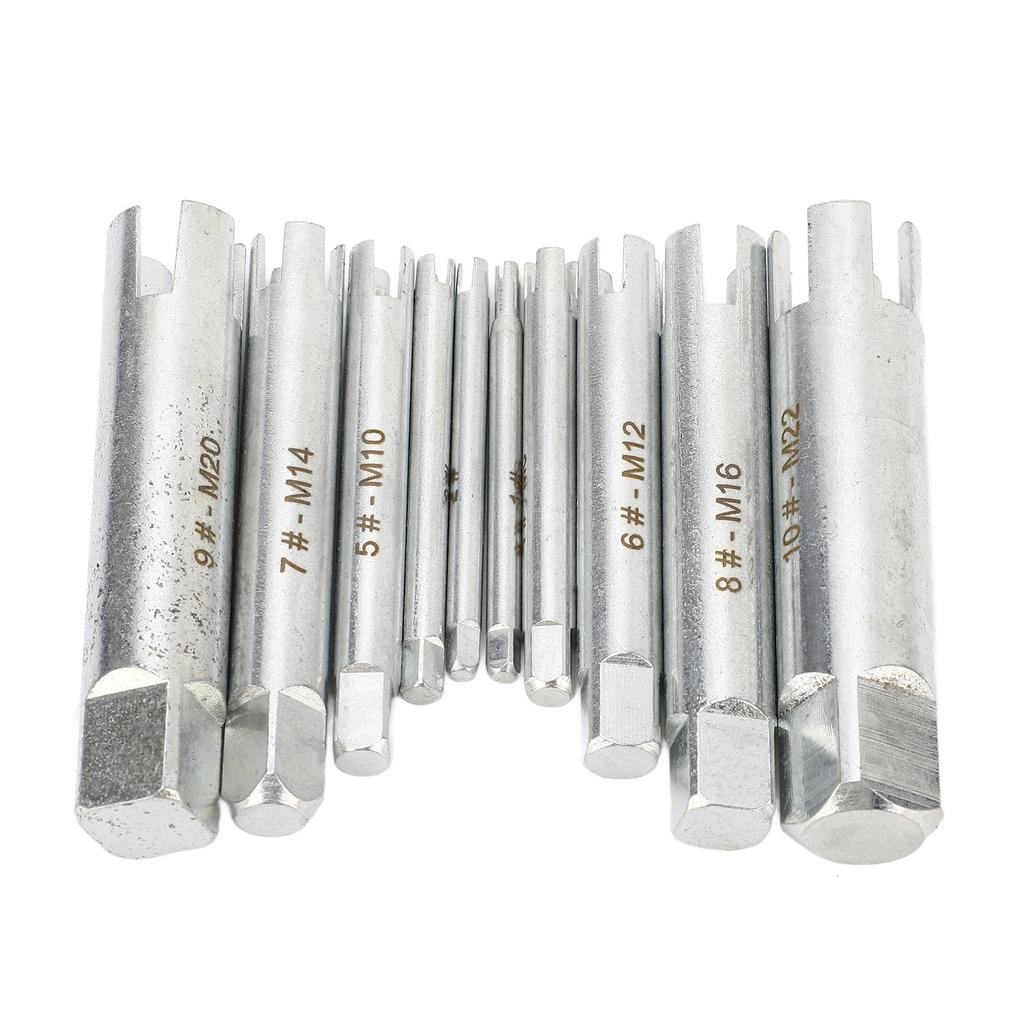 Set 10 Buc Extractor Filet Mufă Oțel Aliaj Călit Instrument de Îndepărtare Șurub Rupt cu Cutie de Depozitare