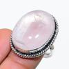 Rose Quartz Gemstone Handmade 925 Sterling Silver Jewelry Ring Size 7.5 SU-9314