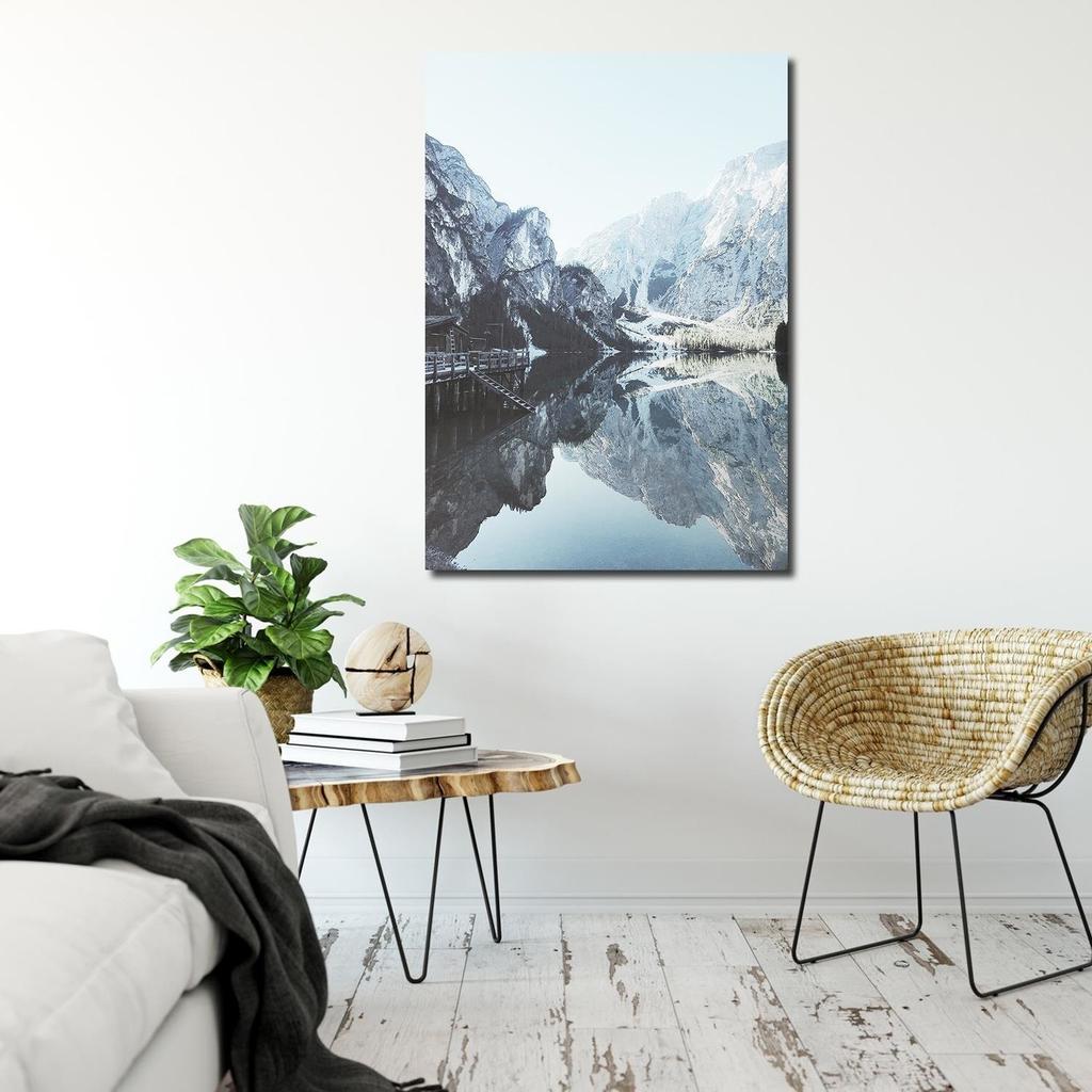 Canvas print Cottage on the lake