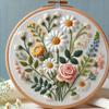 1set Floral Embroidery Kit, Including Stitch Instructions and Tools, Suitable for Beginners, DIY Cross-stitch Craft Materials.
