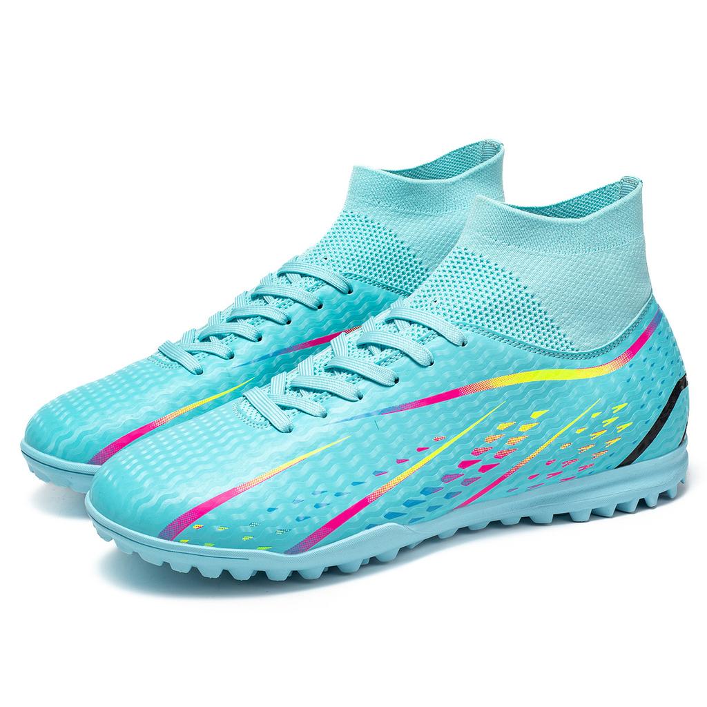 Amazon Xiyin new high-top football shoes men's large-size students adult spikes artificial grass training shoes