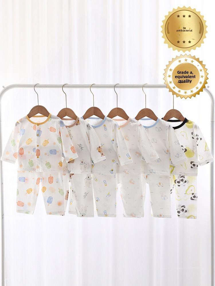 Baby Cotton Summer Pajamas Set With Anti Bacterial Fabric For Newborns And Infants