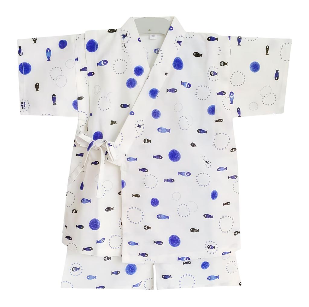 WEANXIN Jinbei Yukata Top and Bottom Sizes and Made In with Dinosaur and Fish Short Open Perfect for Summer Festivals and Fireworks and a Great Gift
