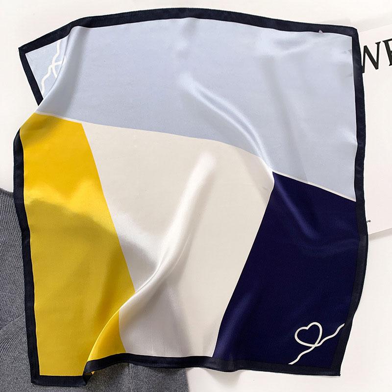 New 100% Real Silk Satin Women Scarf Flower Printed Foulard Femme Square Head Scarfs Bandana Shawl Gift For Lady Hijab