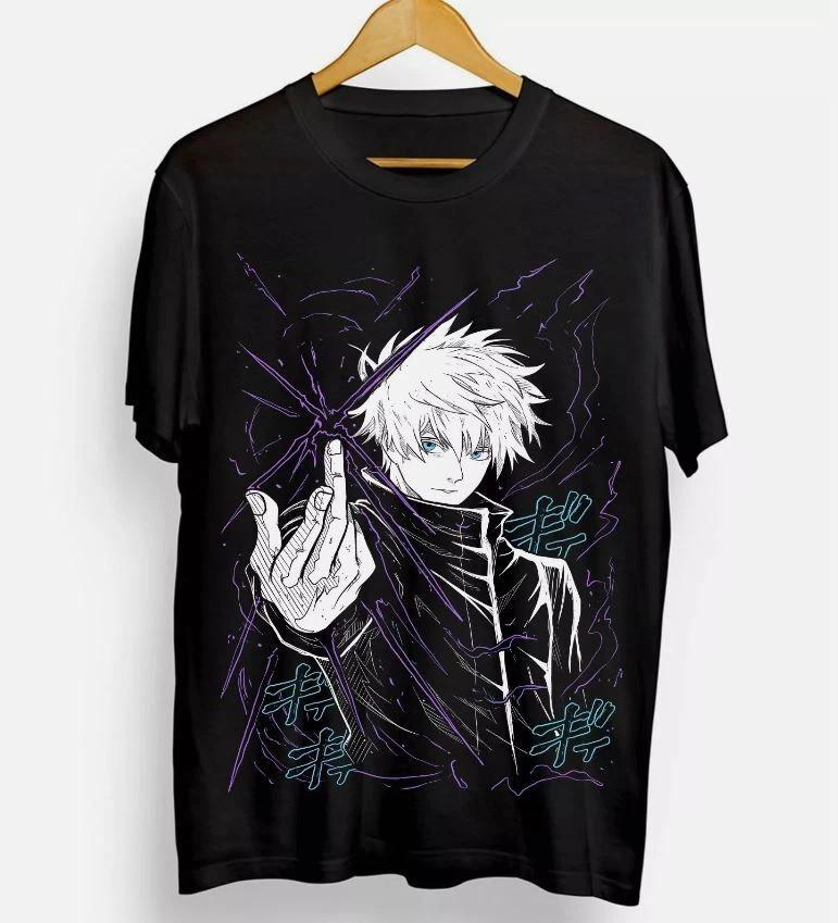 Anime Gojo Satoru  Megumi Itadori Yuji Jujutsu Kaisen Sukuna Black Tee Unisex T-Shirt XXXXL