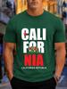2026 New Arrival 100 Cotton Tshirt California Republic Bear Red Star State Flag Eleunisext Print Crew Neck Casual Tee