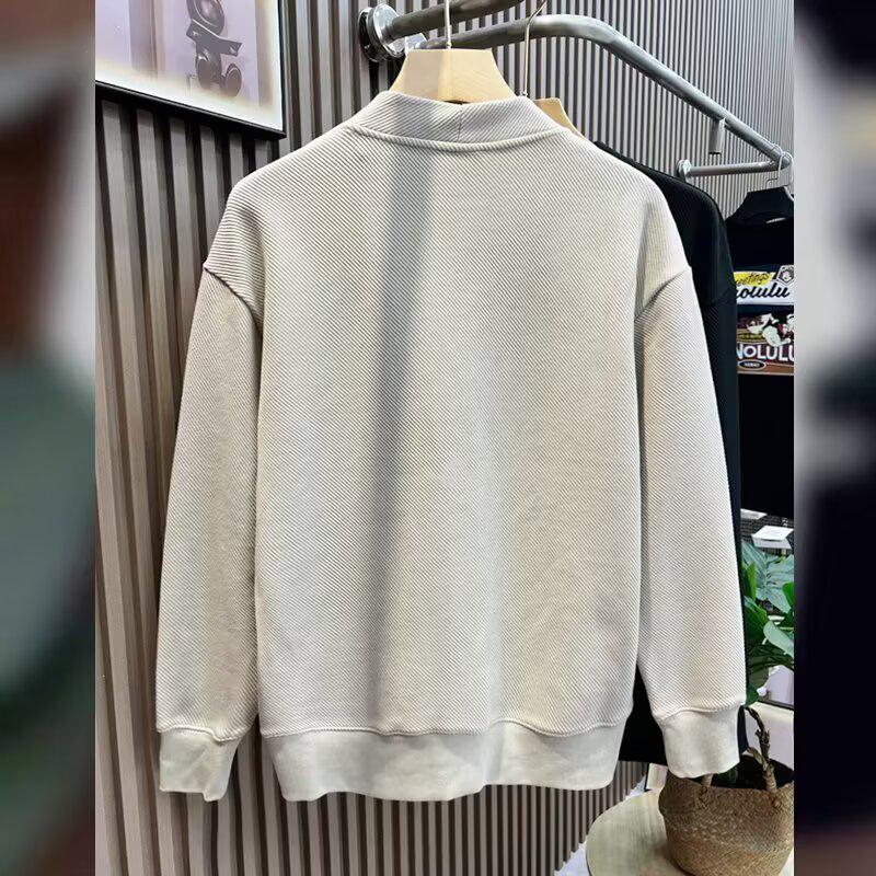 Men's Trendy V-Neck Knit Cardigan Jacket - Korean Style, Solid Color, Slim Fit, Casual Fashion for Spring/Autumn