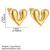 Stainless Steel Irregular Heart Earrings for Women Fashion Metal Geometric Texture Chunky Hoop Earrings Statement Jewelry Gift