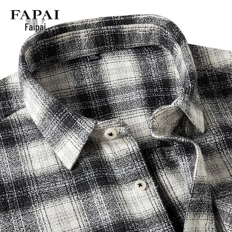 

FAPAI Unisex Cotton Blend Plaid Long-Sleeve Shirt 2XL