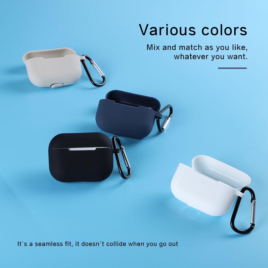 Étui en silicone pour casque d'écoute Autocollant anti-poussière Étui portable pour écouteurs avec mousqueton Remplacement pour