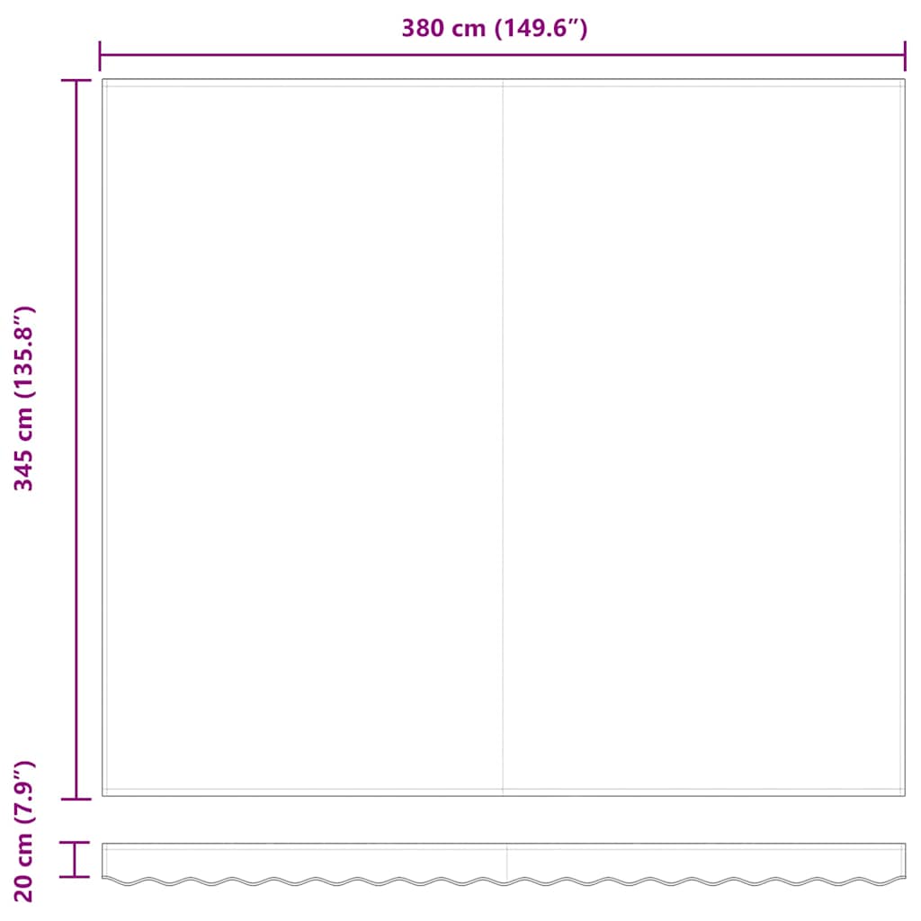 Retractable Awning Multicolor 400 X 350 Cm Fabric and Aluminum