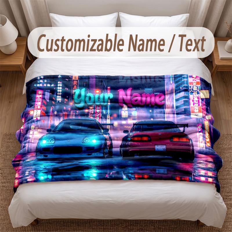 Other Similar Designs Theme Soft Blanket Personalized Custom Name Text Print Warm Blanket Home Sofa Bedroom Decor