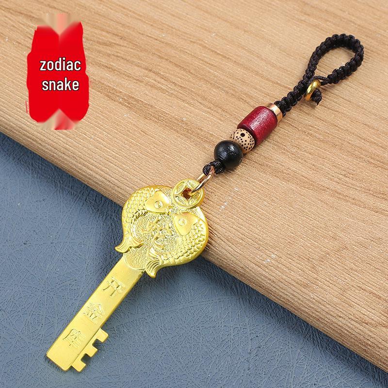 Zwölf Tierkreiszeichen Goldener Schlüssel Wächter Schlüsselanhänger Anhänger (Kupfer) - Auto Schlüsselanhänger Anhänger