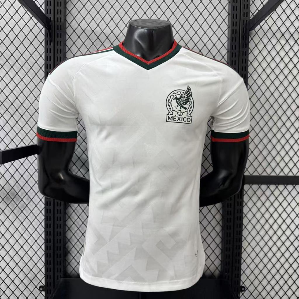 Mexico 2026 World Cup Soccer Jersey Home & Away Set – Retro 1998 Green & White Gray Geometric