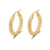 2025 Trendy European & American Titanium Steel Large Hoop Earrings - Simple Design, Round Wire Ear Studs