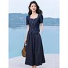 Women's French Style Denim Two-Piece Set