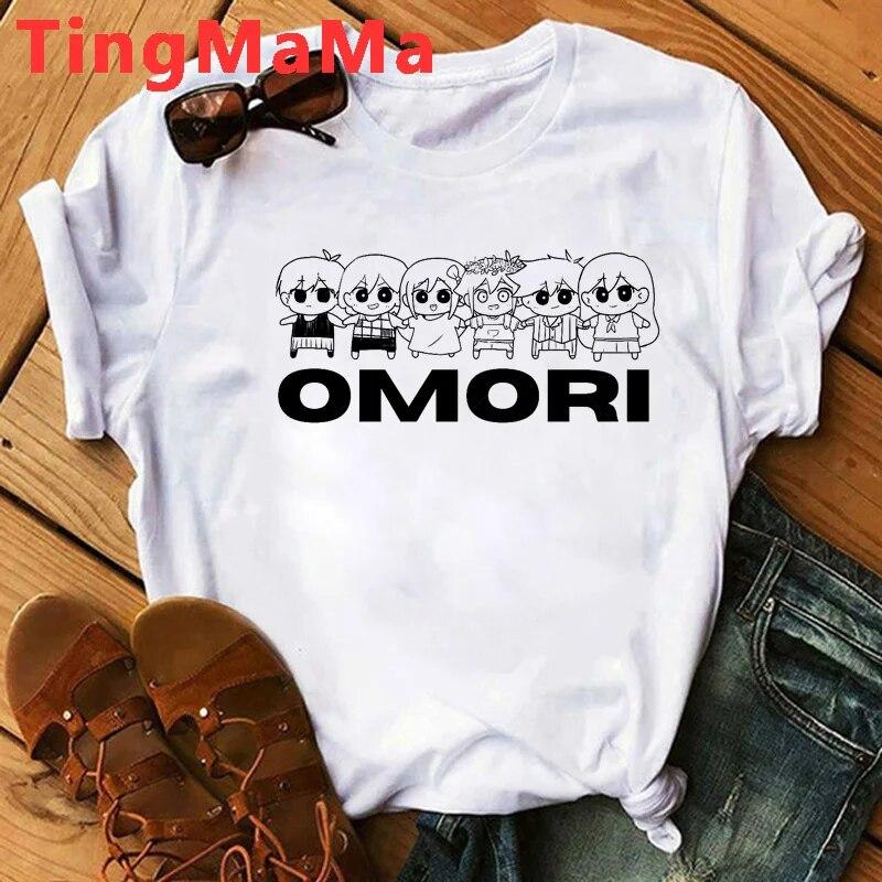 Omori Yaz Üst Giyim Unisex Baskı Estetik Sokak Giyimi Ulzzang Tişört Tumblr Omori Tişört Erkek Unisex