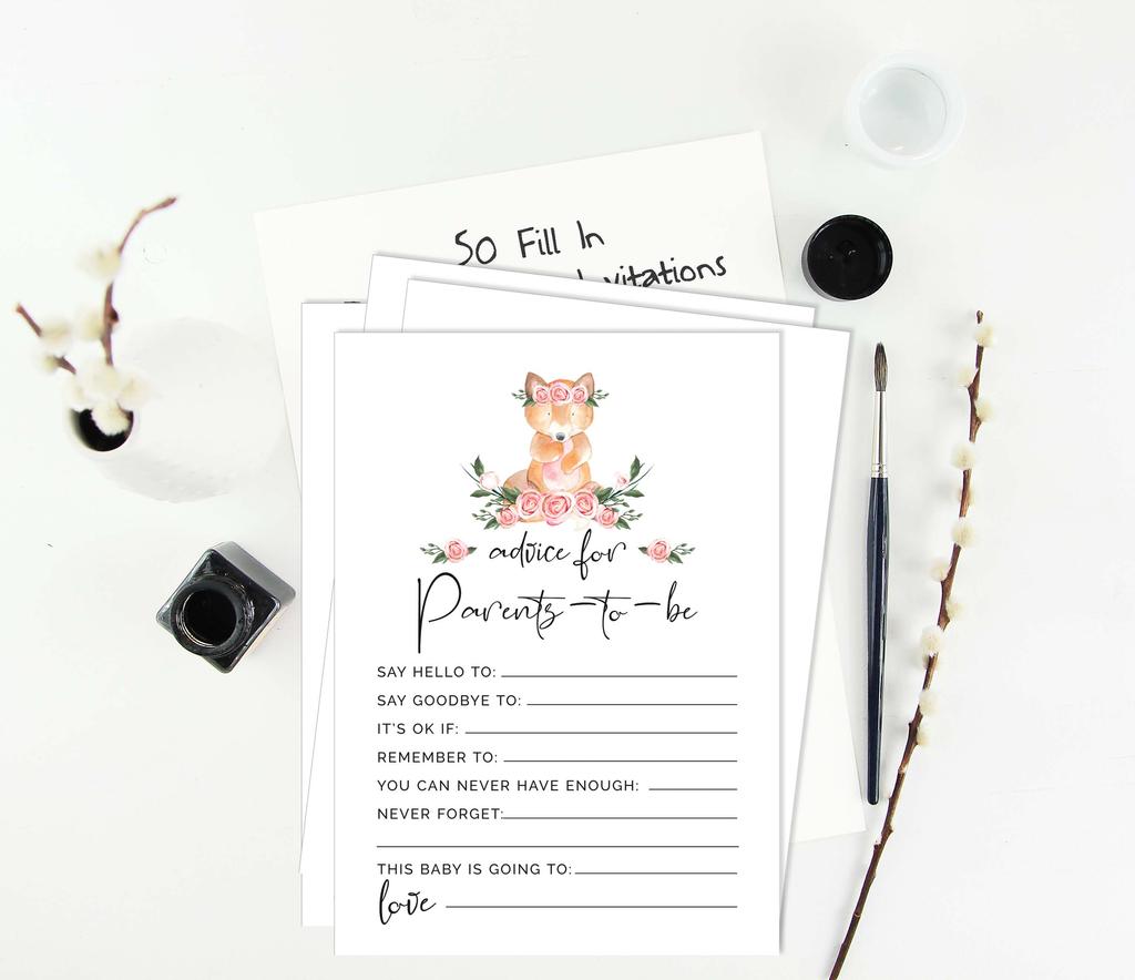 Inkdotpot Fox Animal Baby Shower Game Set Of 50 BabyA  AlphabetA  ABCA  Game Gender Neutral Party