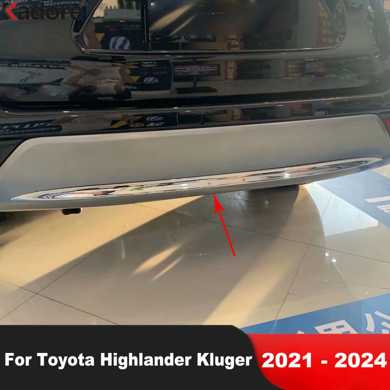Хромированная накладка на нижнюю часть заднего бампера для Toyota Highlander Kluger - 2024, Хромированная молдинг-полоска на кромку двери багажника, Автоаксессуары