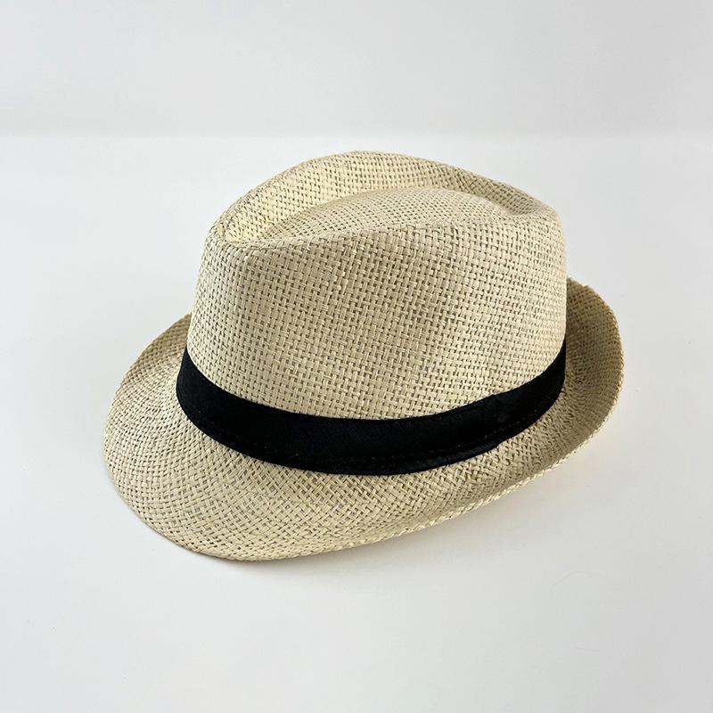 Sombrero Fedora de Primavera y Verano para Niños: Sombrero de Paja para Niños y Niñas, Protección Solar, Ropa de Viaje y Playa, Estilo Británico.