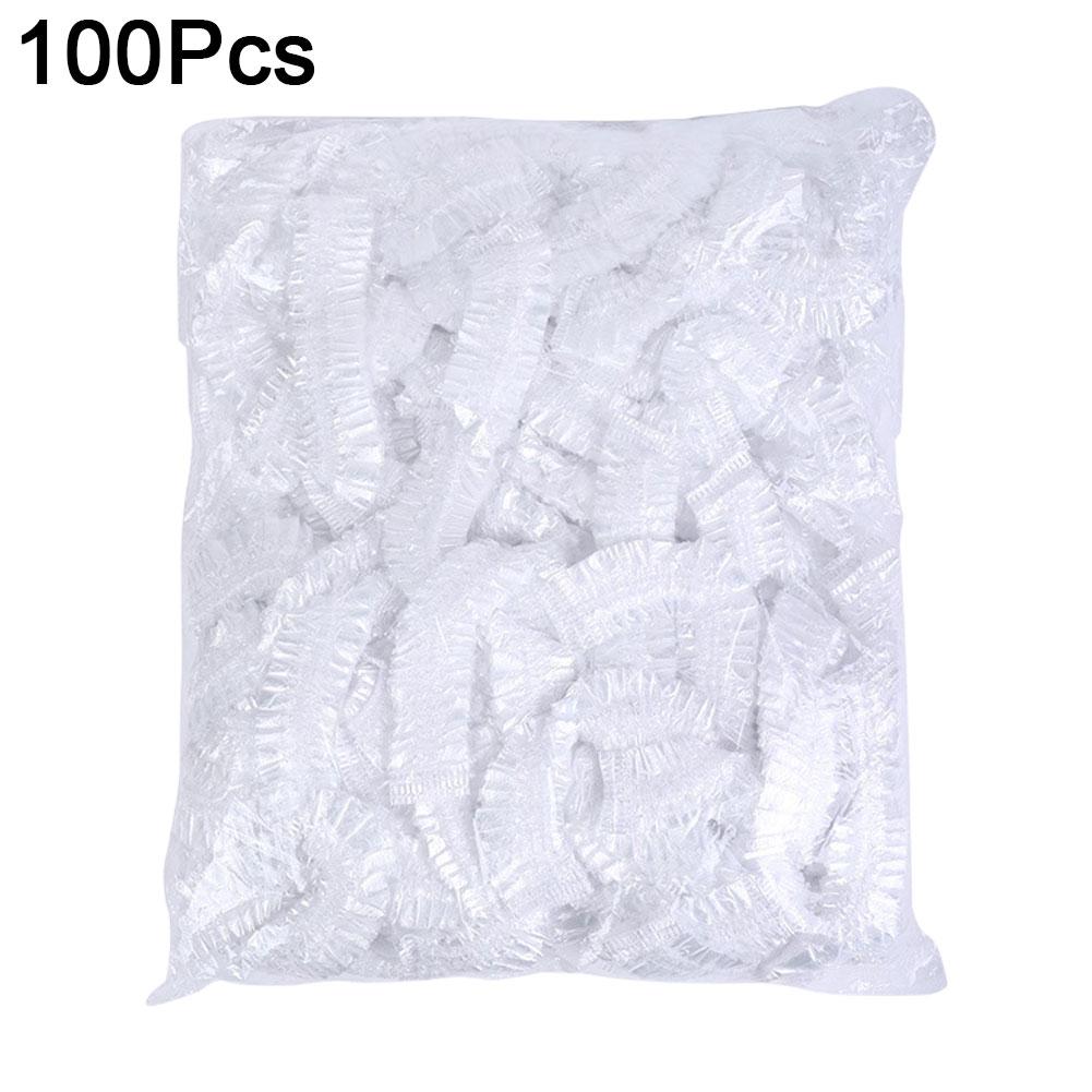 

100 шт. Одноразовые шапочки для купания - Сетка для волос, шапочка-буффант, пылезащитная, дышащая, для душа, ванны, кухни