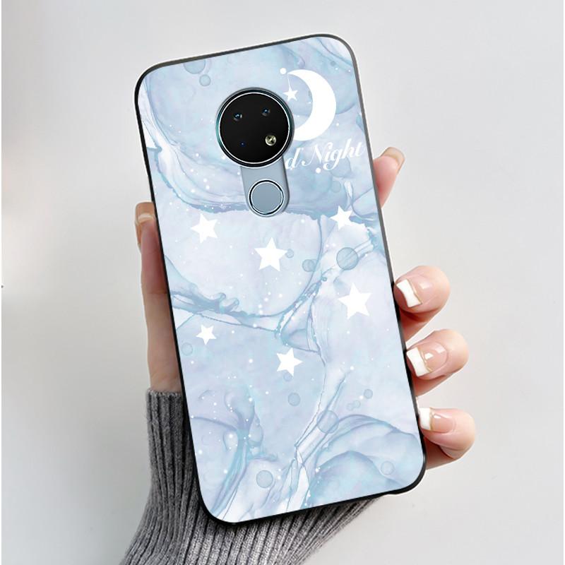 Coque Mignonne Pour Nokia 6.2 / Nokia 7.2 Fundas Capa Coque Imprimée Coque de Protection Silicone Souple Dessin Animé Coque Noire